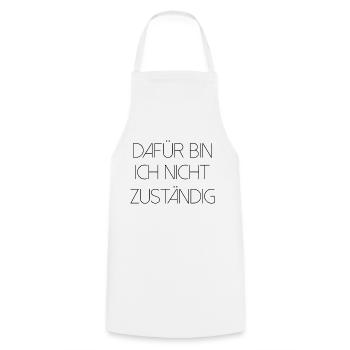 Dafür bin ich nicht zuständig typisch deutsch - Kochschürze - Weiß - Vorne - AI Model Male 185 dark (185cm)