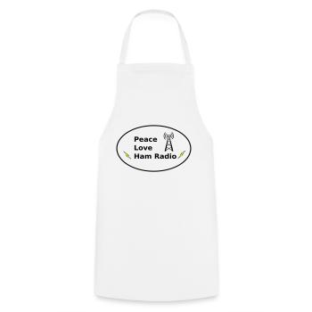 tour de radio amateur d’amour de paix - Tablier de cuisine - blanc - Devant - AI Model Male 185 dark (185cm)