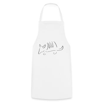 Armadillo Line Art - Minimalist - Cooking Apron - white - Front - AI Model Male 185 dark (185cm)