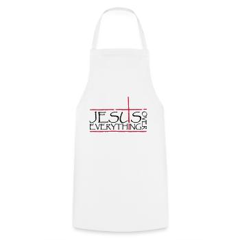 Jesus Over Everything - Kochschürze - Weiß - Vorne - AI Model Male 185 dark (185cm)