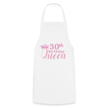 30e anniversaire - Tablier de cuisine - blanc - Devant - AI Model Male 185 dark (185cm)