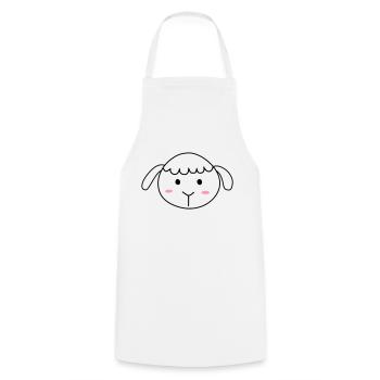 Cute sheep - Cooking Apron - white - Front - AI Model Male 185 dark (185cm)