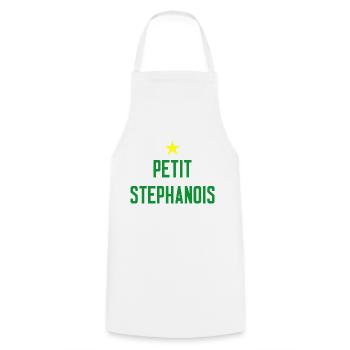 petit stephanois st etienne bébé enfant supporter - Tablier de cuisine - blanc - Devant - AI Model Male 185 dark (185cm)