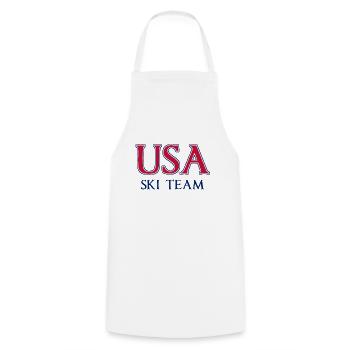 USA Ski Team - National Colors - United States - Kochschürze - Weiß - Vorne - AI Model Male 185 dark (185cm)