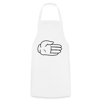 Hand Comic - Kochschürze - Weiß - Vorne - AI Model Male 185 dark (185cm)