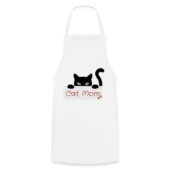 Cat Mom Lover - chat tenant sa famille - Tablier de cuisine - blanc - Devant - AI Model Male 185 dark (185cm)