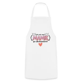 Je suis une mamie qui déchire. - Tablier de cuisine - blanc - Devant - AI Model Male 185 dark (185cm)