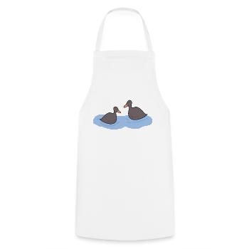 Ducks swimming in pond - Cooking Apron - white - Front - AI Model Male 185 dark (185cm)