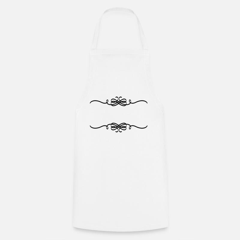 Flourishes 2 double pour un lettrage de nom - Tablier de cuisine - blanc