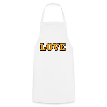 Love - Kochschürze - Weiß - Vorne - AI Model Male 185 dark (185cm)