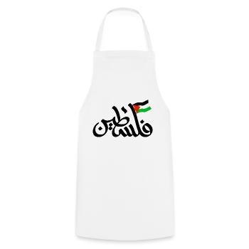 Palestine - Cooking Apron - white - Front - AI Model Male 185 dark (185cm)