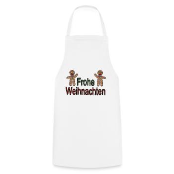 Frohe Weihnachten Lebkuchen Schneegestöber - Kochschürze - Weiß - Vorne - AI Model Male 185 dark (185cm)