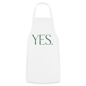 YES. One shirt, one word. - Cooking Apron - white - Front - AI Model Male 185 dark (185cm)