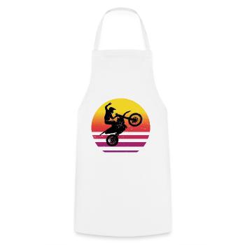 Dirt Bike Women's Motocross Dirt Biker Freestyle Mot - Cooking Apron - white - Front - AI Model Male 185 dark (185cm)