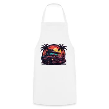Beach / Island / Vacation / Summer / Sun / Sea - Cooking Apron - white - Front - AI Model Male 185 dark (185cm)