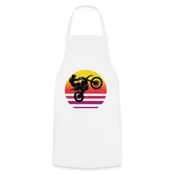 Dirt Bike Dirt Biker Men's Supermoto Motocross - Cooking Apron - white - Front - AI Model Male 185 dark (185cm)