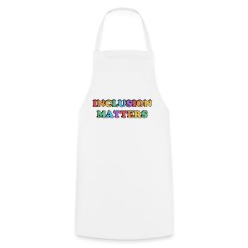 Inklusion ist wichtig Regenbogen - Kochschürze - Weiß - Vorne - AI Model Male 185 dark (185cm)
