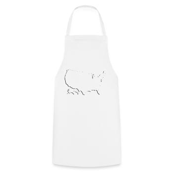 États-Unis | Carte | Ombre - Tablier de cuisine - blanc - Devant - AI Model Male 185 dark (185cm)