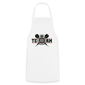 darts dartscheibe wappen team - Kochschürze - Weiß - Vorne - AI Model Male 185 dark (185cm)