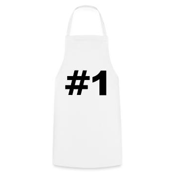 Number 1 - Cooking Apron - white - Front - AI Model Male 185 dark (185cm)