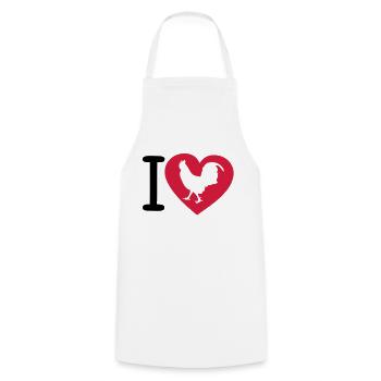 i love cock crew france1 - Cooking Apron - white - Front - AI Model Male 185 dark (185cm)