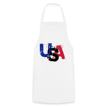 USA - Tablier de cuisine - blanc - Devant - AI Model Male 185 dark (185cm)
