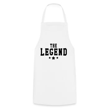 The Legend - Cooking Apron - white - Front - AI Model Male 185 dark (185cm)