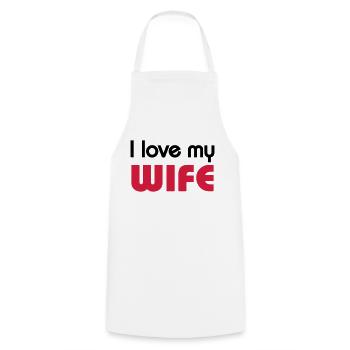 I love my wife - Tablier de cuisine - blanc - Devant - AI Model Male 185 dark (185cm)