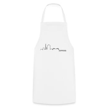 Skyline Dortmund Silhouette - Kochschürze - Weiß - Vorne - AI Model Male 185 dark (185cm)