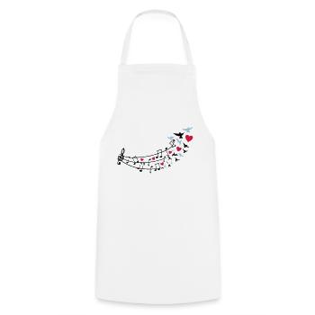love_music_noten2 - Kochschürze - Weiß - Vorne - AI Model Male 185 dark (185cm)