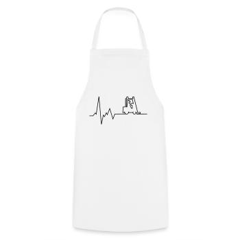 heartbeat fork lift - Cooking Apron - white - Front - AI Model Male 185 dark (185cm)