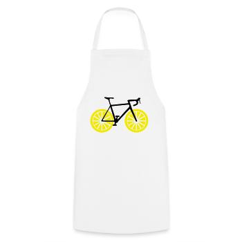 Lemon bike - Cooking Apron - white - Front - AI Model Male 185 dark (185cm)