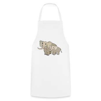 Éléphant - Tablier de cuisine - blanc - Devant - AI Model Male 185 dark (185cm)
