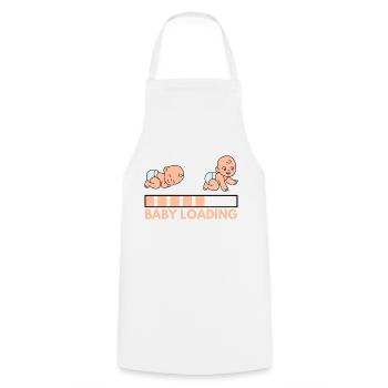 Baby Loading - Cooking Apron - white - Front - AI Model Male 185 dark (185cm)