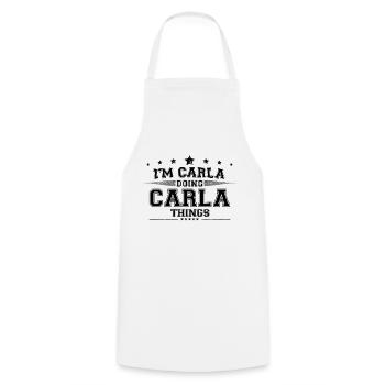 i’m Carla doing Carla things - Cooking Apron - white - Front - AI Model Male 185 dark (185cm)