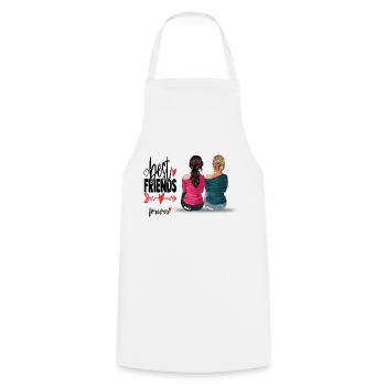 best friends forever - Cooking Apron - white - Front - AI Model Male 185 dark (185cm)