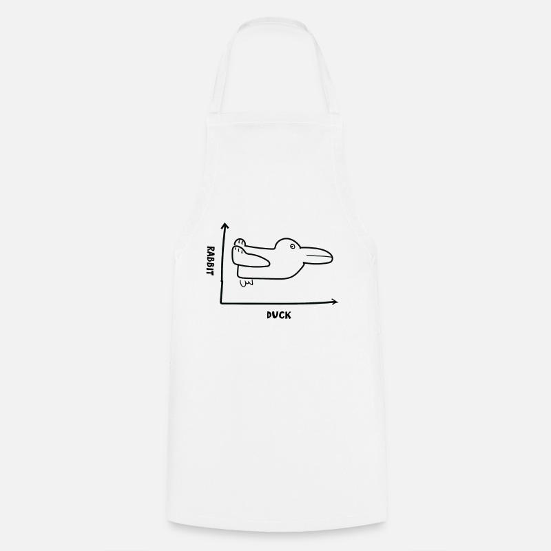 Rabbit or Duck, funny optical illusion - Cooking Apron - white