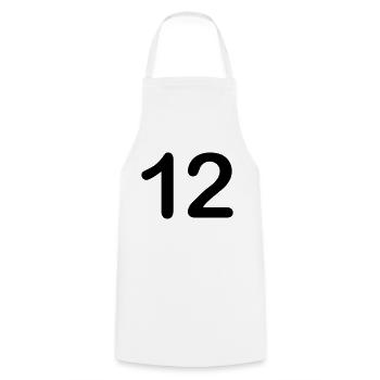 12 - Kochschürze - Weiß - Vorne - AI Model Male 185 dark (185cm)