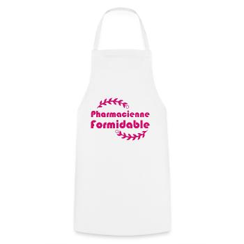 Cadeau femme Pharmacienne formidable - Tablier de cuisine - blanc - Devant - AI Model Male 185 dark (185cm)