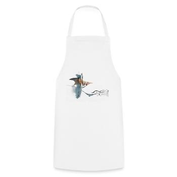 Piercing Through Minimal, Abstract - Cooking Apron - white - Front - AI Model Male 185 dark (185cm)