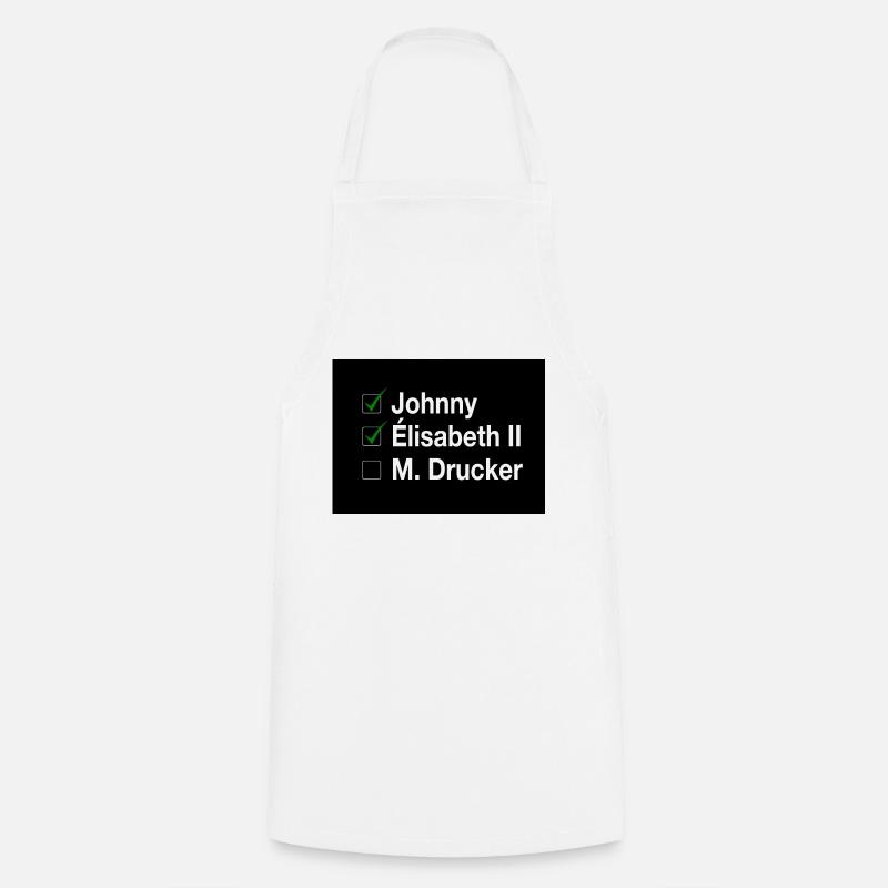 Check list Johnny Queen Drucker - Tablier de cuisine - blanc
