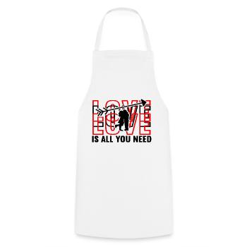 Love Is All You Need - Kochschürze - Weiß - Vorne - AI Model Male 185 dark (185cm)