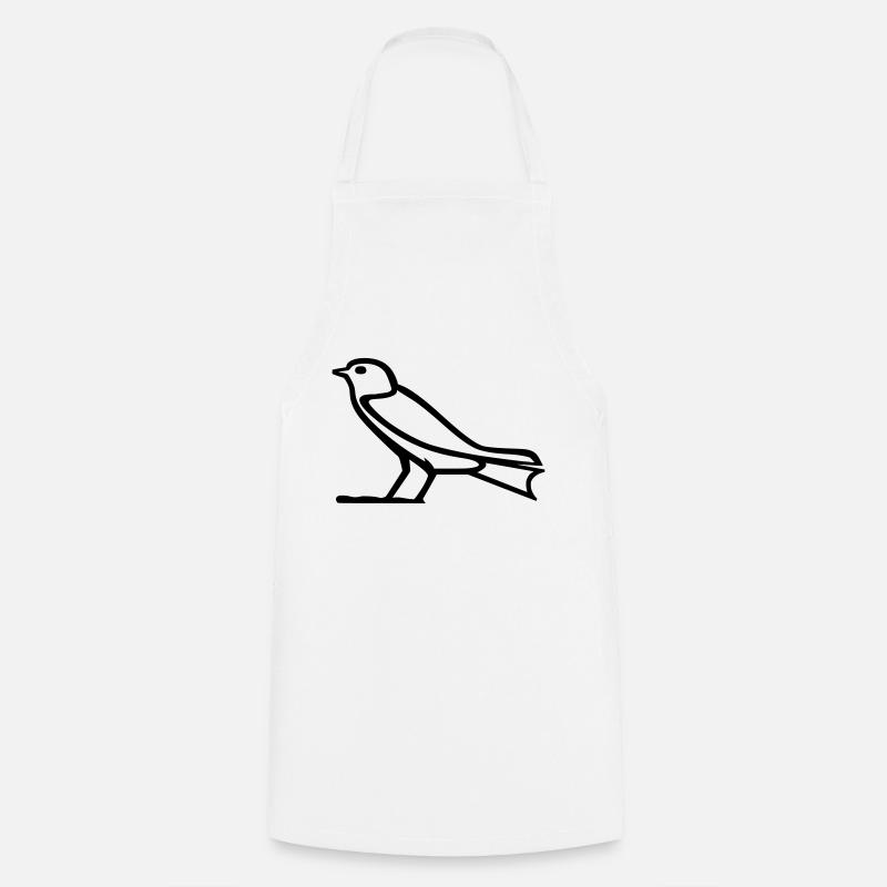 Hiéroglyphe d’oiseau - Tablier de cuisine - blanc