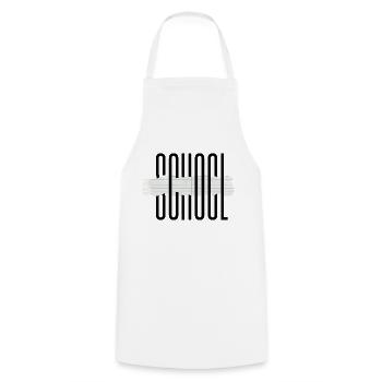School - Kochschürze - Weiß - Vorne - AI Model Male 185 dark (185cm)