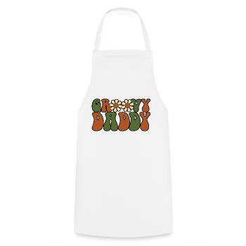 Retro Groovy Daddy Matching Family Baby Shower - Tablier de cuisine - blanc - Devant - AI Model Male 185 dark (185cm)