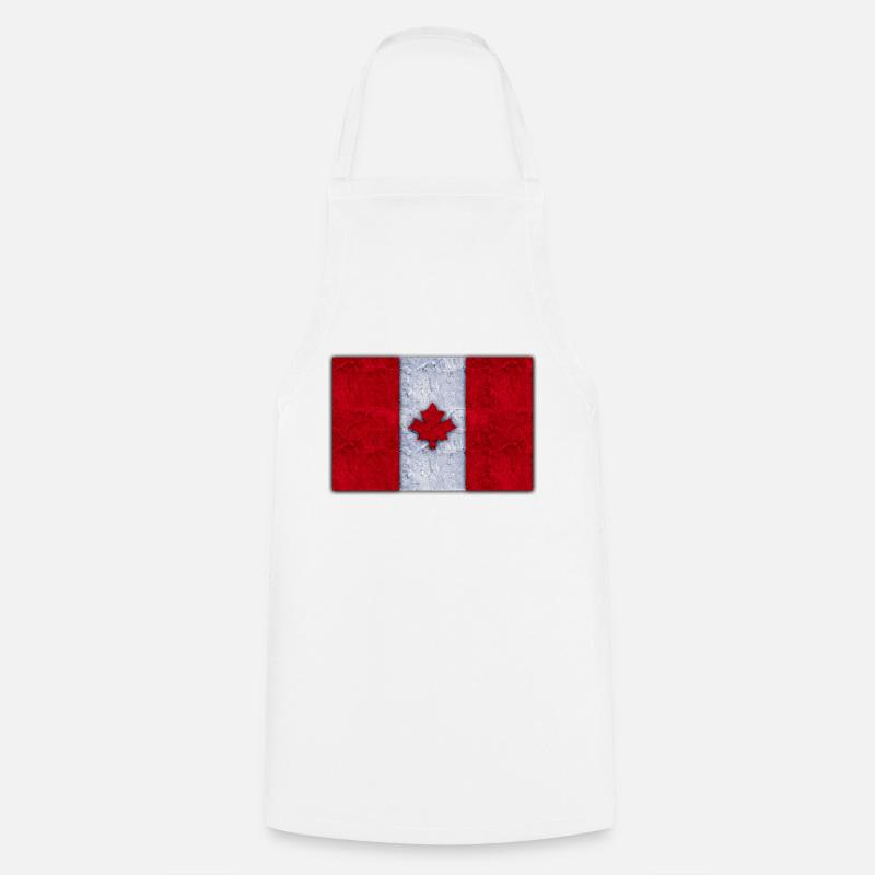 Logo drapeau canada - Tablier de cuisine - blanc