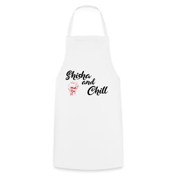 Shisha and Chill Black - Cooking Apron - white - Front - AI Model Male 185 dark (185cm)