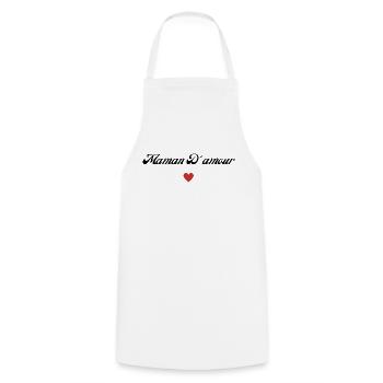 maman d'amour - Tablier de cuisine - blanc - Devant - AI Model Male 185 dark (185cm)