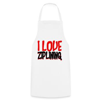 I Love Ziplining 2 - Kochschürze - Weiß - Vorne - AI Model Male 185 dark (185cm)