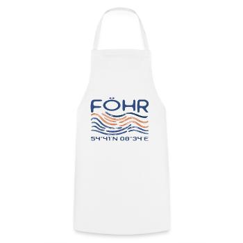 Föhr GPS Koordinaten Nordsee Insel - Kochschürze - Weiß - Vorne - AI Model Male 185 dark (185cm)